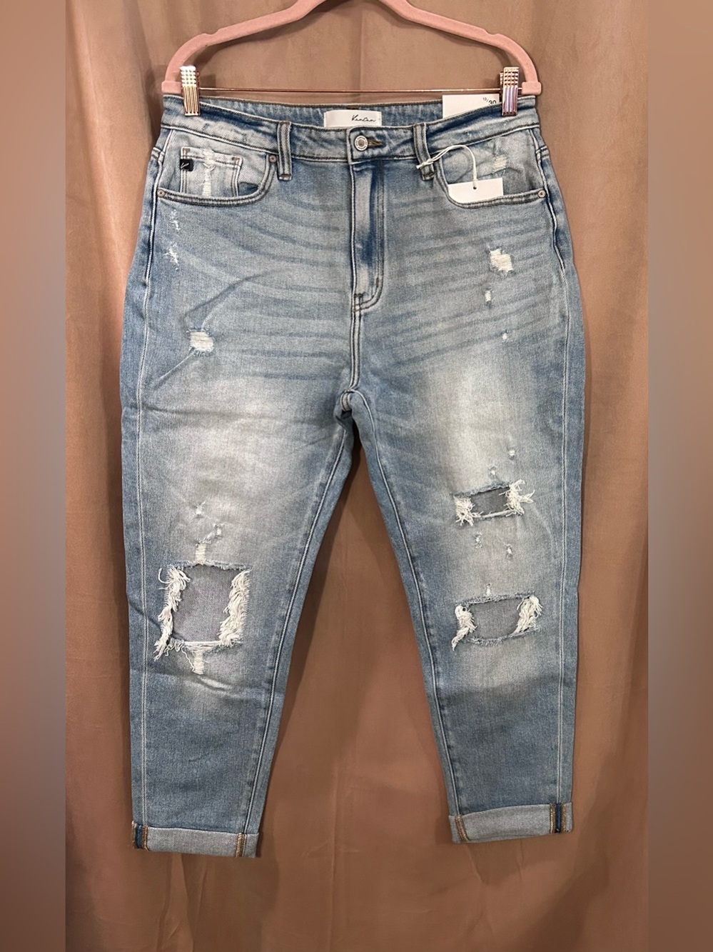 KANCAN DISTRESSED CROP JEANS - Picture 2 of 5